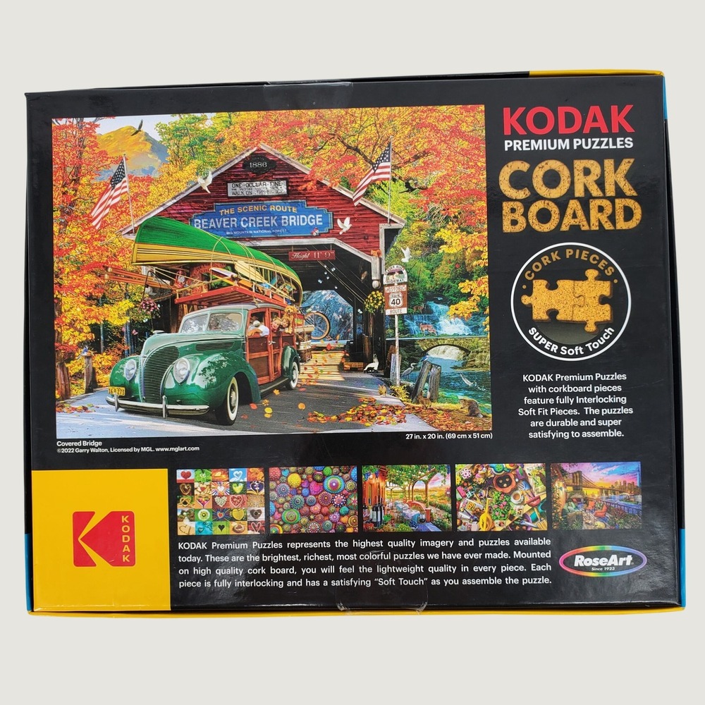 Kodak Premium 1000 Piece Cork Board Puzzle Beaver Creek Bridge RoseArt 8720 - Picture 8 of 9
